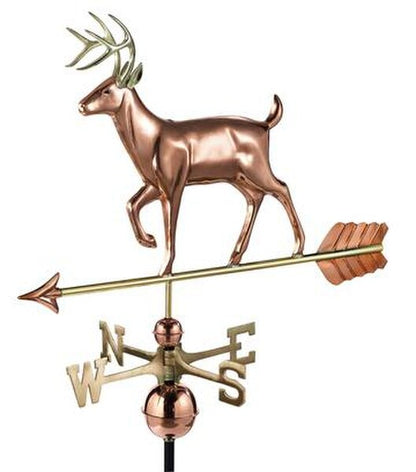White Tail Buck Weathervane Sculptural Deer Directional Figurines Art