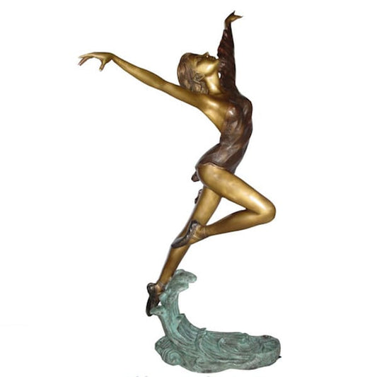 Sculpture Spiritual Freedom Bronze Female Sea Breeze Ballet Dancer Statue