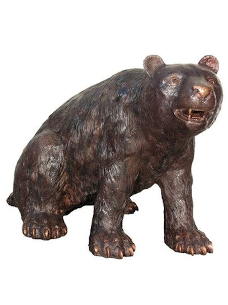 Bear Large Scale Sitting Bronze Statue Zoo Sculptures Black Grizzly