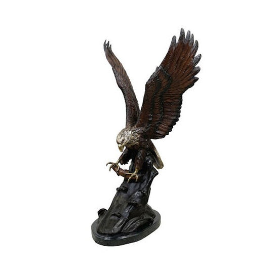 Bronze eagle catching fish statue garden outdoor ornamental sculptures