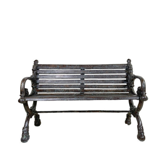 Bronze Garden Bench Park Heavy Duty High End Seating for People