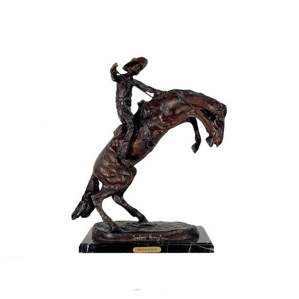 Remington Bronco Buster Bronze Statue Western Artwork Sculptures
