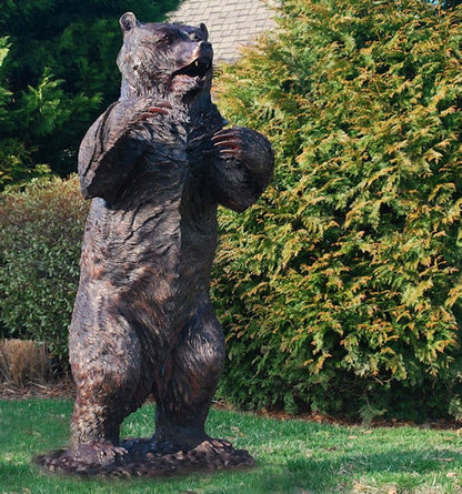 Grizzly Bear Sculpture Bronze Life-Size is a breathtaking and awe-inspiring work of art