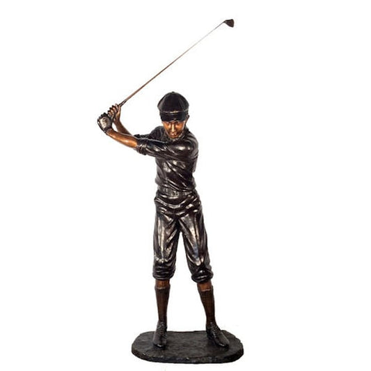 Male Golfer Monumental Size Bronze Statues Outdoor Garden Sculptures