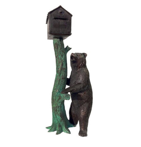 Bear Mailbox Bronze Garden Sculpture Post Office Box Artwork Statues