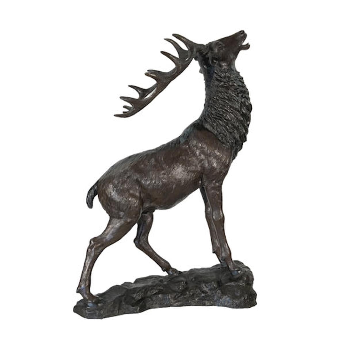 Majestic Bronze Elk on Ridge Sculpture