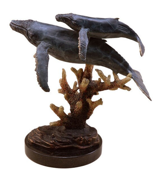 Humpback Whales Ocean Coral Sea Ocean Sculptures Statues Gallery Art