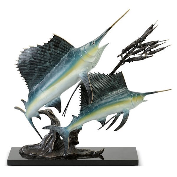 Sailfish Going After Ballyhoo Statue brass high quality sculpture home