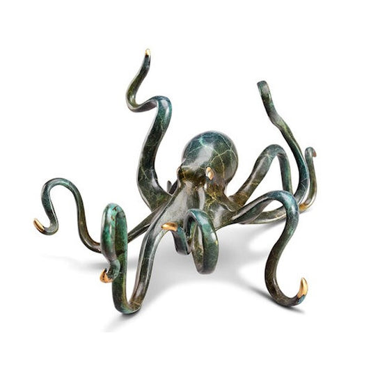Deep Sea Delight Octopus Brass Statue High end Statuary Museum