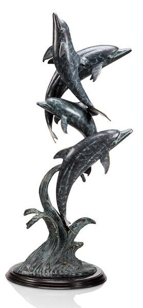 Oceanic Ballet Dolphin Quartet Brass Sculpture