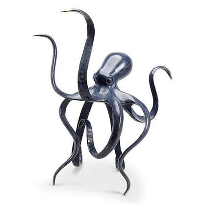Sleek Brass Octopus Gallery Sculpture eight legs tentacles statue designer