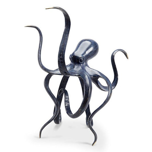 Sleek Brass Octopus Gallery Sculpture eight legs tentacles statue designer