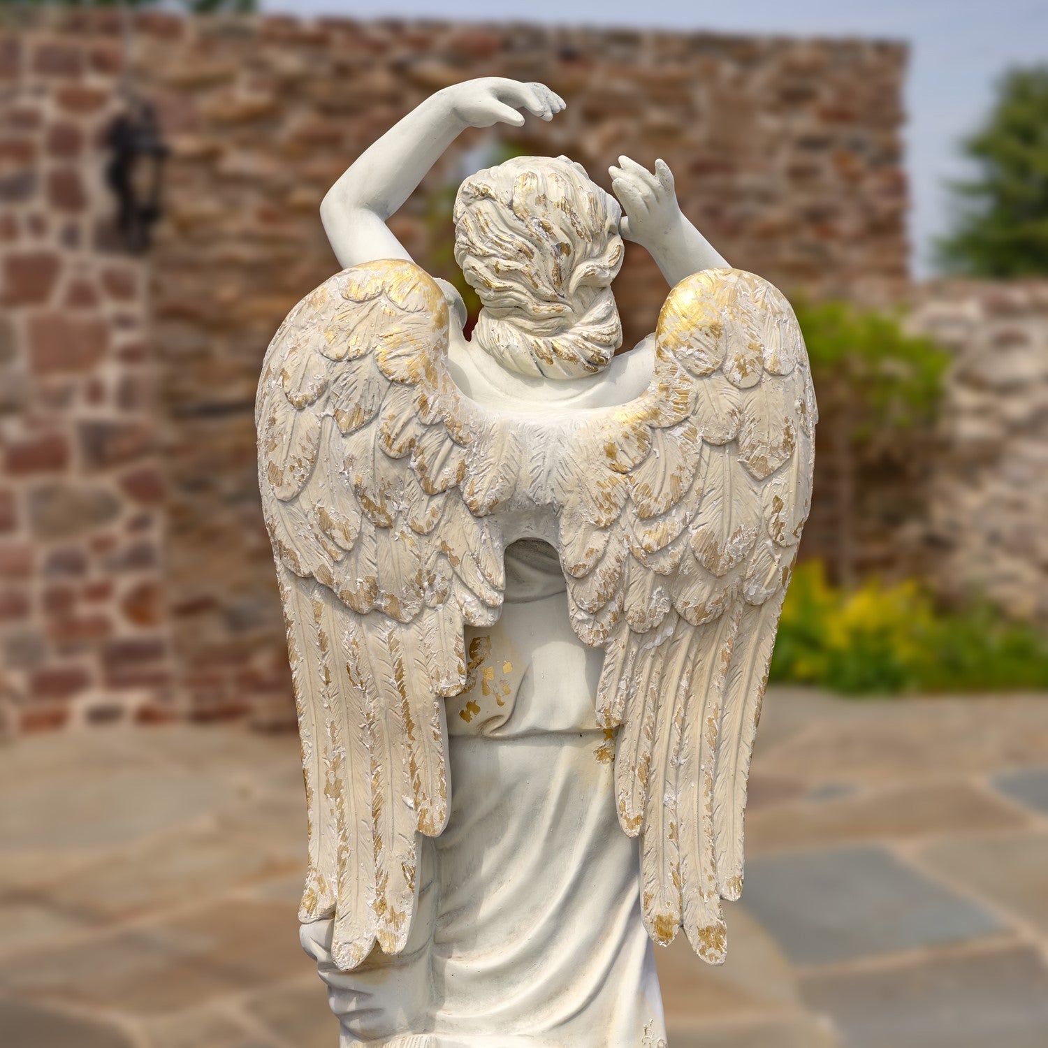 Back view of wings Cathedral Life-Size Angel Statue Heavenly Guardian of Light
