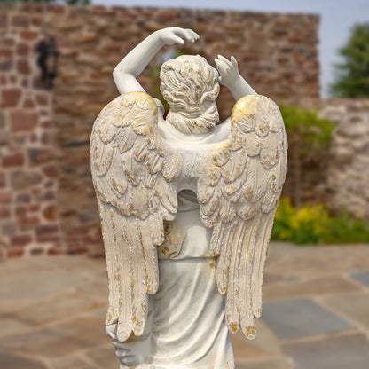 Back view of wings Cathedral Life-Size Angel Statue Heavenly Guardian of Light