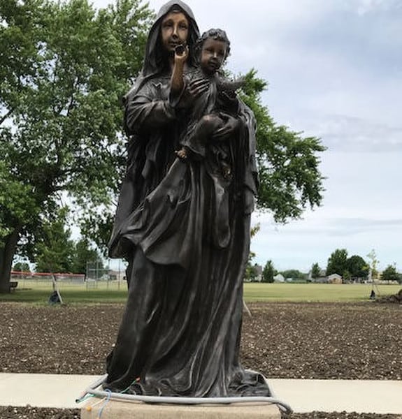 blessed Mother Mary Child Bronze High End Sculpture Church Statues