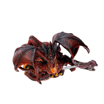 top view fantasy dragon desk letter opener statue with sword