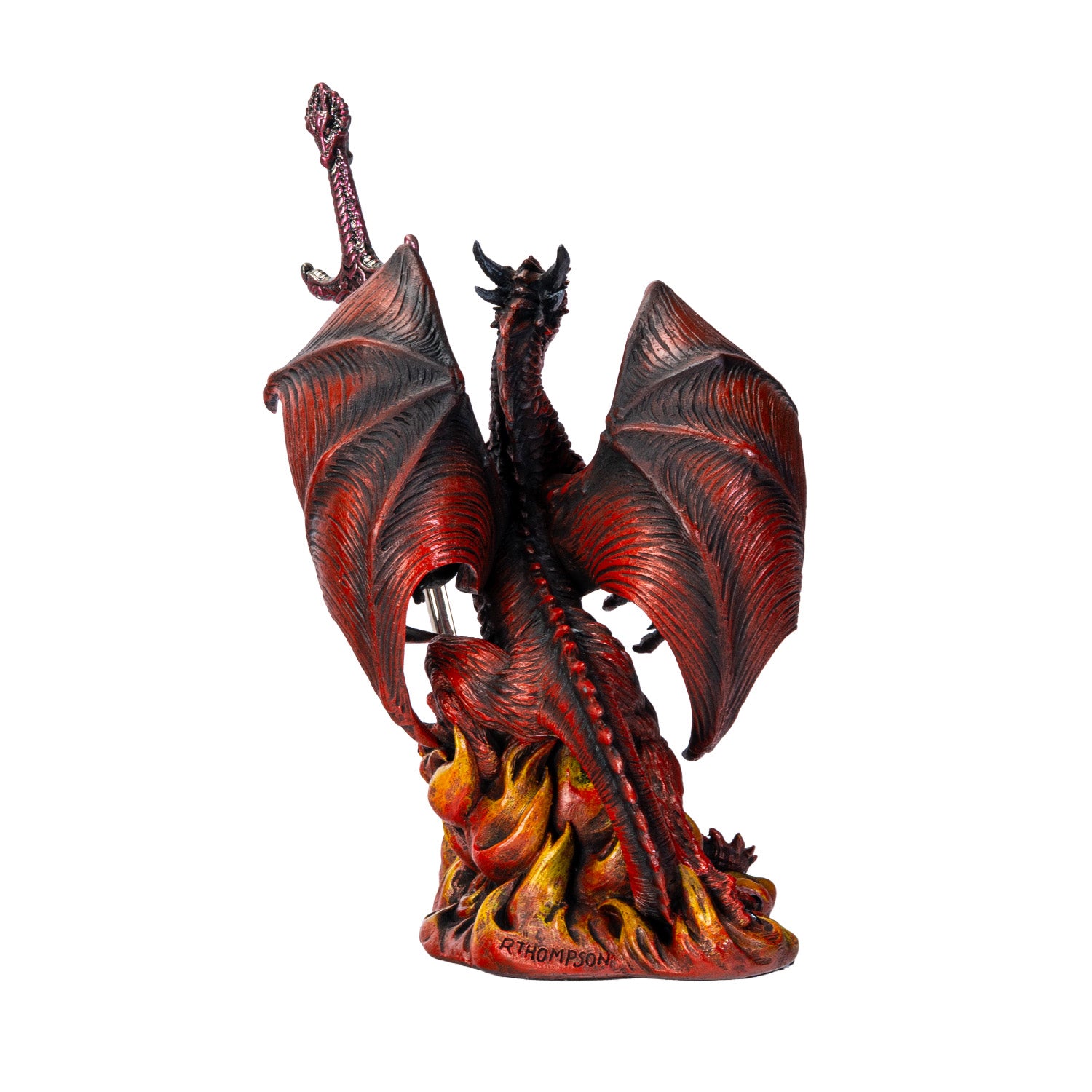 back view of sculpture fantasy dragon desk letter opener statue