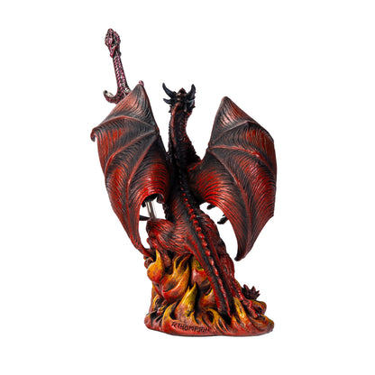 back view of sculpture fantasy dragon desk letter opener statue