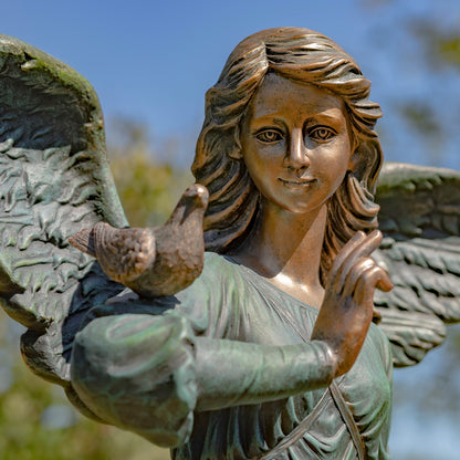 graceful angel sculpture outdoor centerpiece religious garden statue