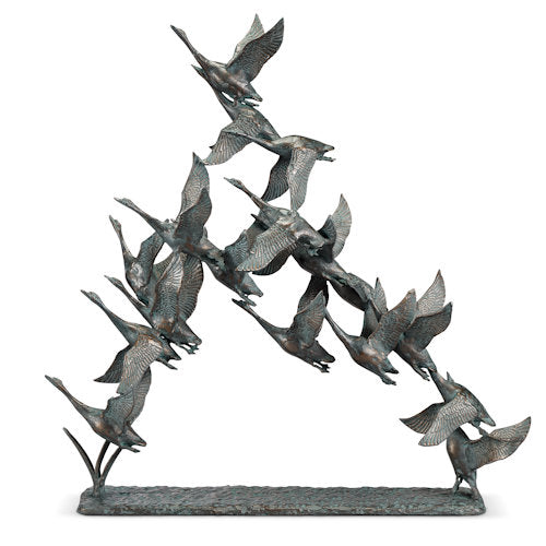 Duck Flock in Motion Sculpture