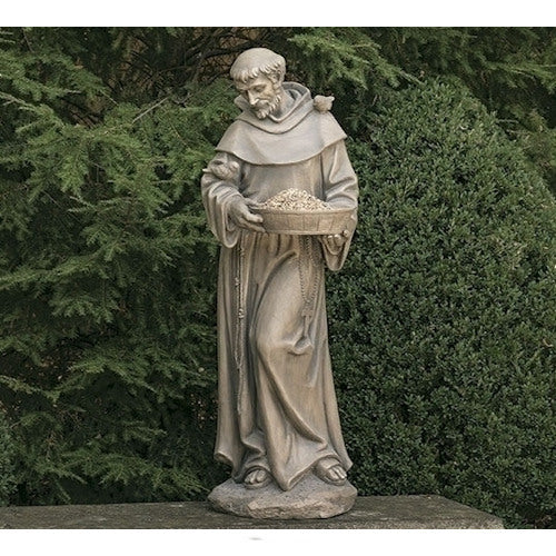 Saint Francis Patron Offering Bird Feeder 44.5" H