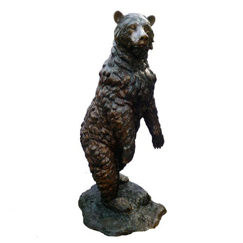 Bronze Standing Bear Life Size Statue 76" High