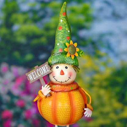 Pumpkin Patch Welcome Committee Scarecrow Trio 19.25" High