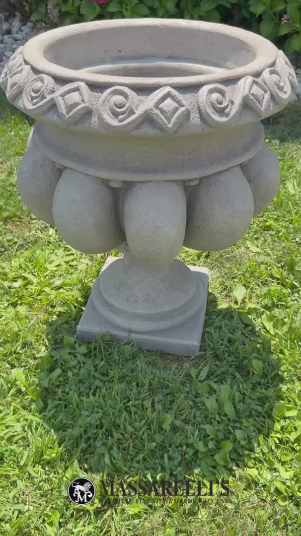 video of planter Tuscan Scroll Medici Garden Urn view around the vase