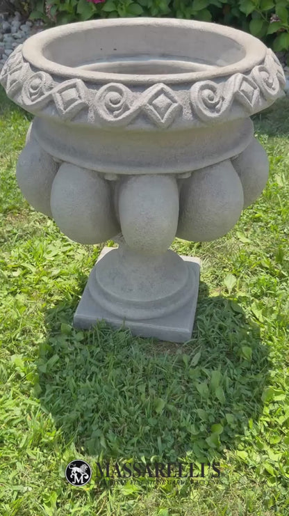 video of planter Tuscan Scroll Medici Garden Urn view around the vase