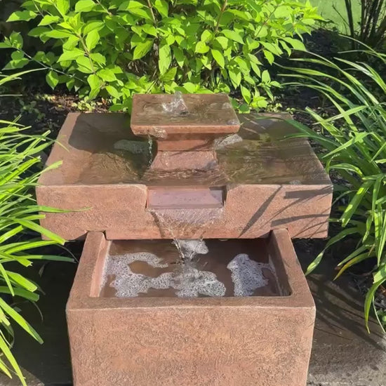 Video Linear Cascade Fountain combines modern simplicity with the soothing sound of flowing water