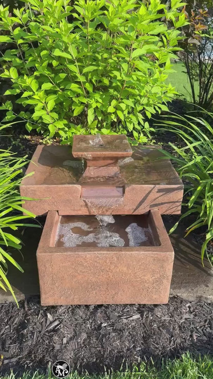 Video Linear Cascade Fountain combines modern simplicity with the soothing sound of flowing water