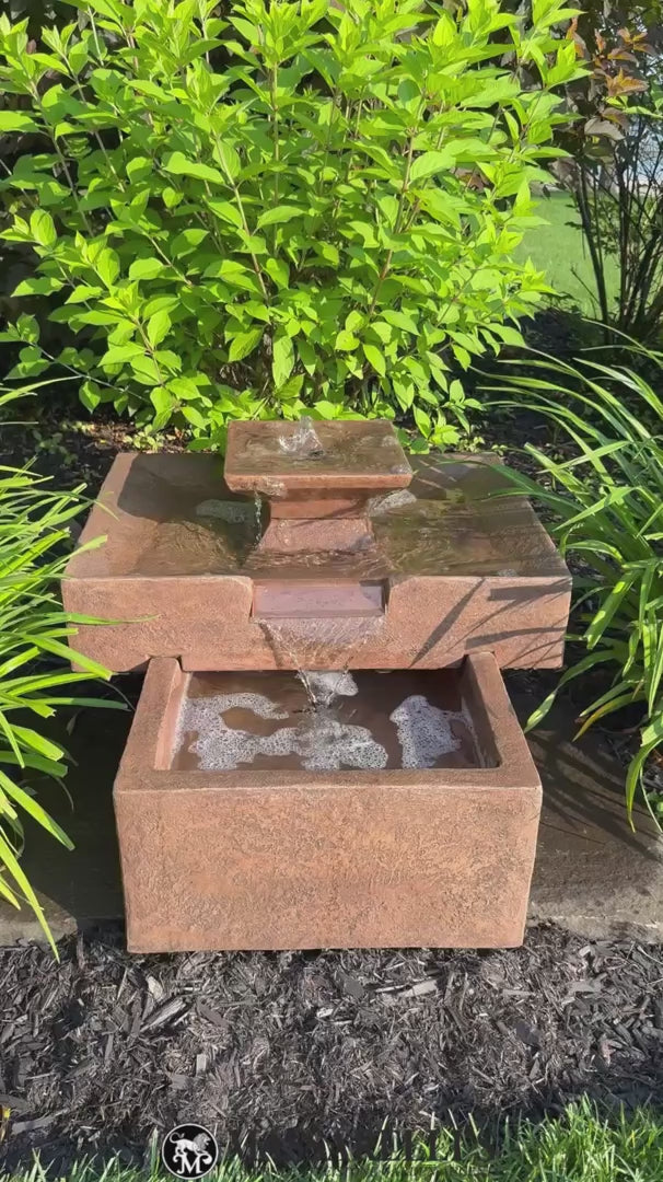 Video Linear Cascade Fountain combines modern simplicity with the soothing sound of flowing water