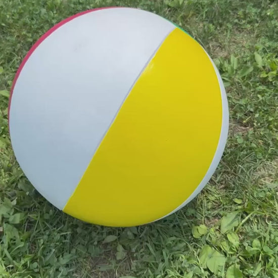 Video of Beach Ball Garden Cast Stone Sculpture all around it and all colors