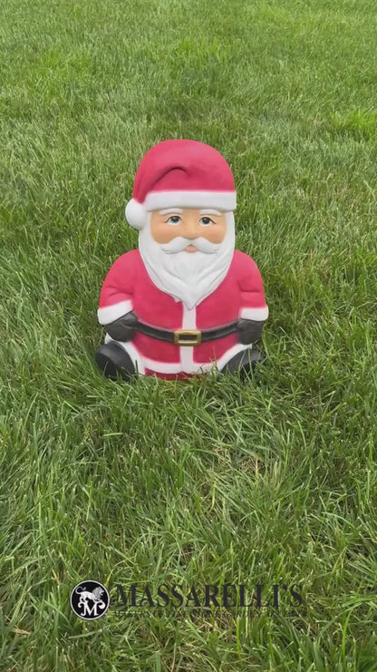 Video Massarelli contemporary Santa garden statue indoor outdoor holiday display showing all views of the sculpture