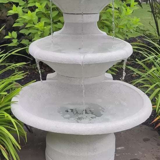 Video Fleur De Lis Tiered Wall Garden Fountain captures the refined beauty of French design with its graceful form and timeless detailing