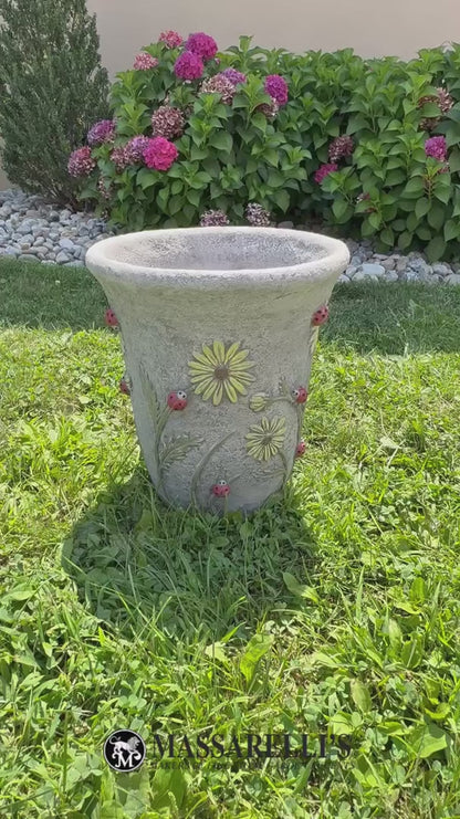 Video of ladybugs garden planter made by Massarelli  high reliefs sculptural 