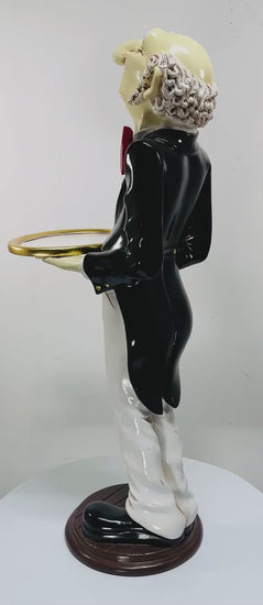 video of the sculpture Size Drawing Uppity Connoisseur Butler with tray