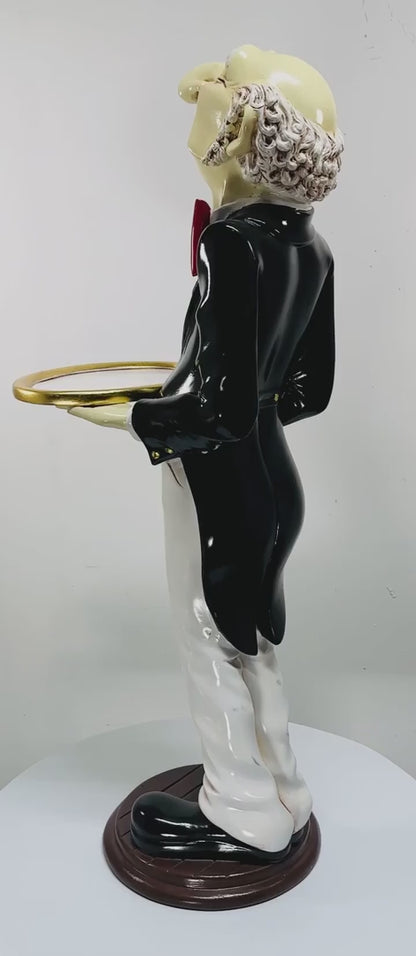 video of the sculpture Size Drawing Uppity Connoisseur Butler with tray
