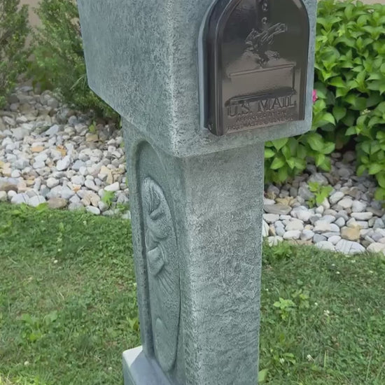 Manatee Mailbox Garden Sculpture showing mail box being open then closed