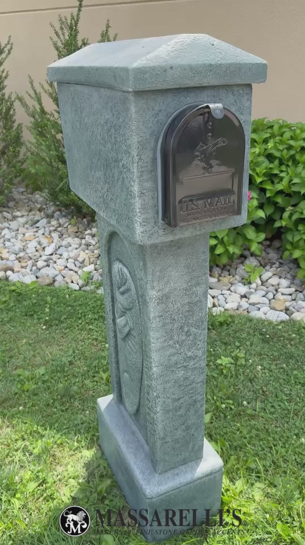 Manatee Mailbox Garden Sculpture showing mail box being open then closed
